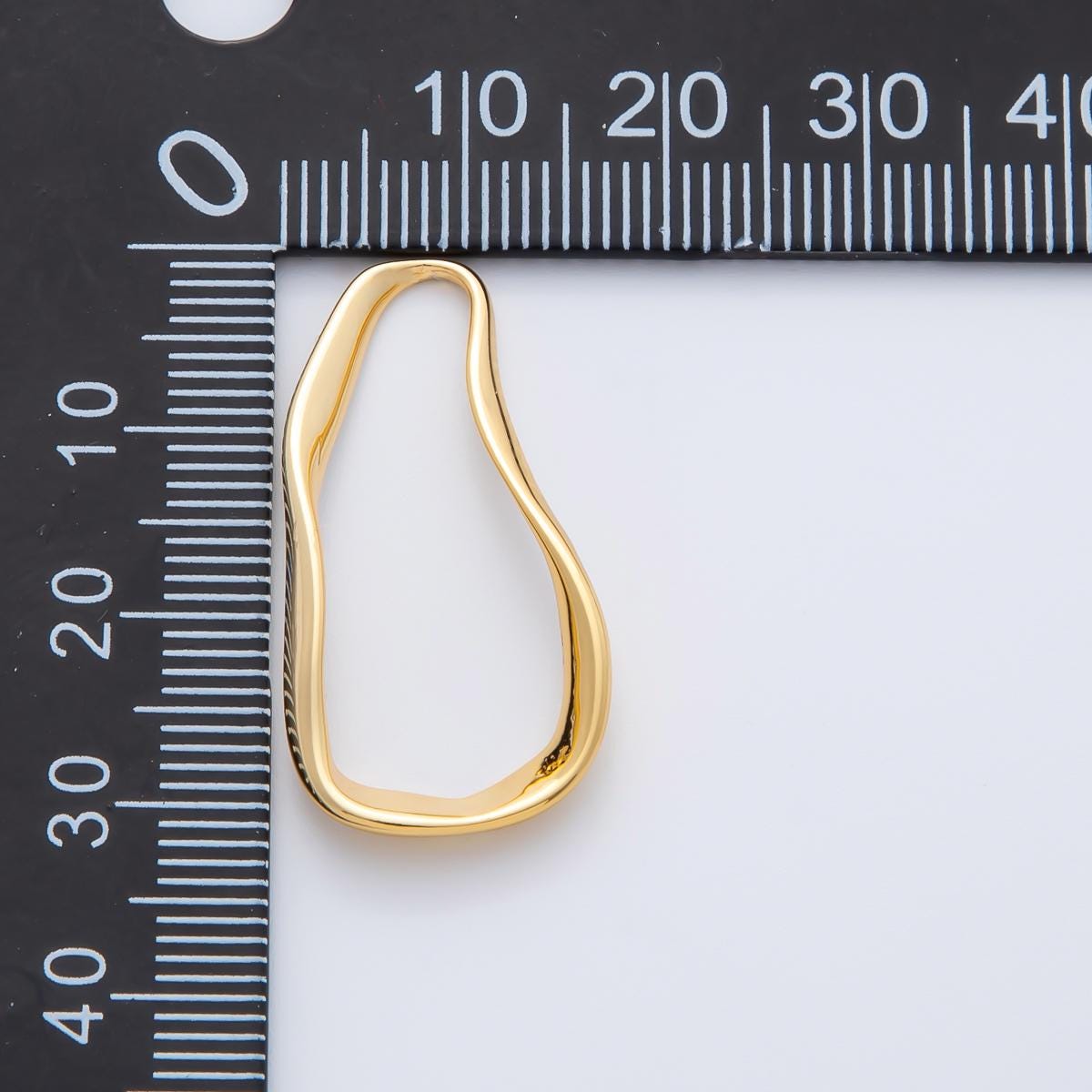 18K Gold Filled 30mm Minimalist Molten Geometric Charm Sculpted Abstract Shape DIY Jewelry Supply for Necklace & Bracelet | Z1602
