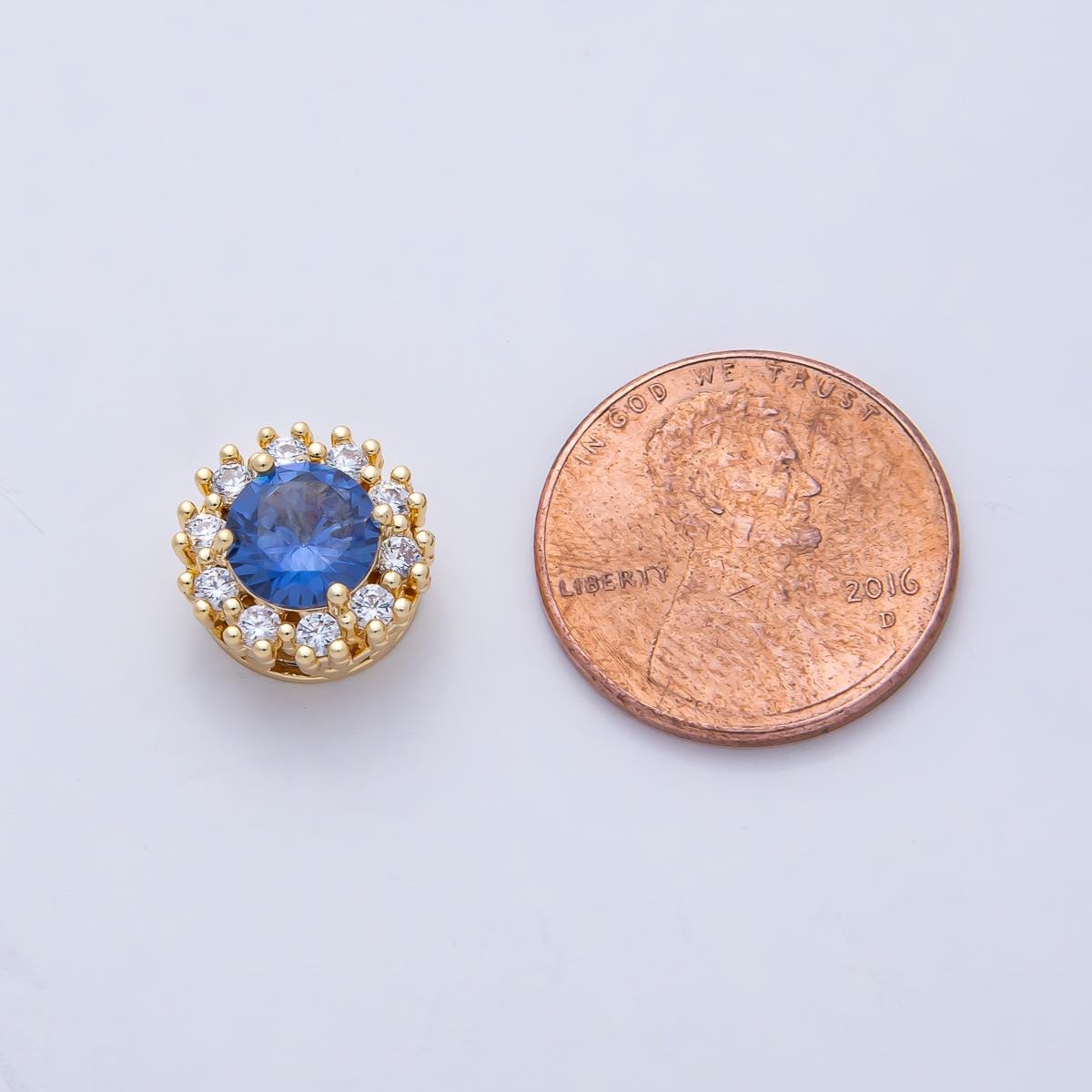 16K Gold Filled 7mm Colorful CZ Bead Charm Spacer | B-527 B-528