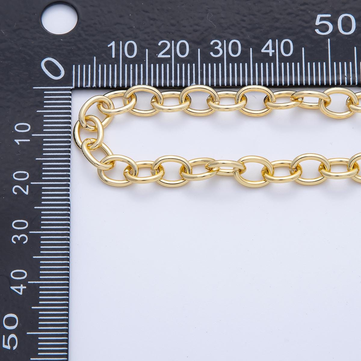 16k Stainless Steel 7.8mm Unfinished Oval Cable Chain Wholesale Bulk DIY Jewelry Supply Finding for Necklace Bracelet | Roll-1809