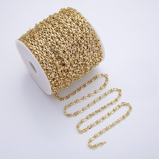 16k Gold Filled 6.1mm Chunky Oval Chain Unfinished Chain Wholesale Bulk DIY Jewelry Supply for Necklace Bracelet | Roll-1813