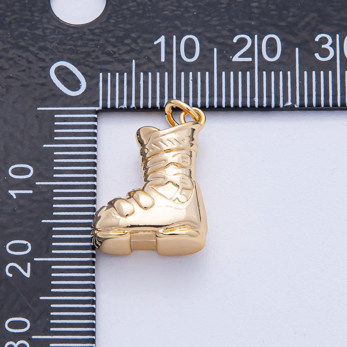 18K Gold Filled 18.3mm CZ Snow Boot Charm Winter Shoe for DIY Necklace Bracelet Jewelry Making Supply Finding | AK-008