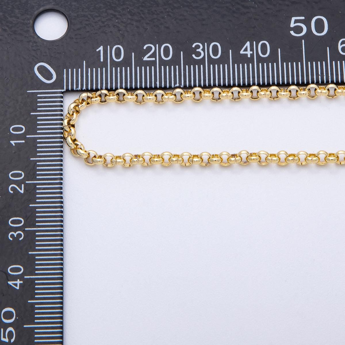 16k Stainless Steel 3mm Gold Rolo Chain Wholesale Bulk DIY Jewelry Supply Finding for Custom Necklace Bracelet Bag Chain | Roll-1806