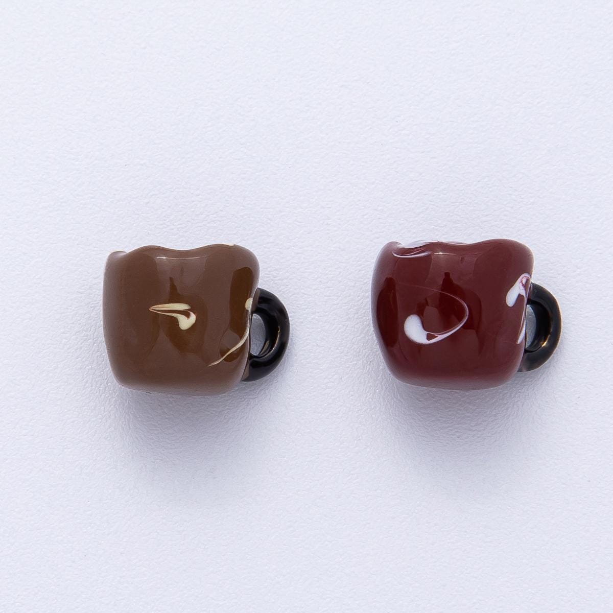 9.6mm Mini Brown Cup Charm Tiny Ceramic Mug Pendant for Custom Bracelets Earrings Necklace DIY Jewelry Making Supply Finding | Z1650