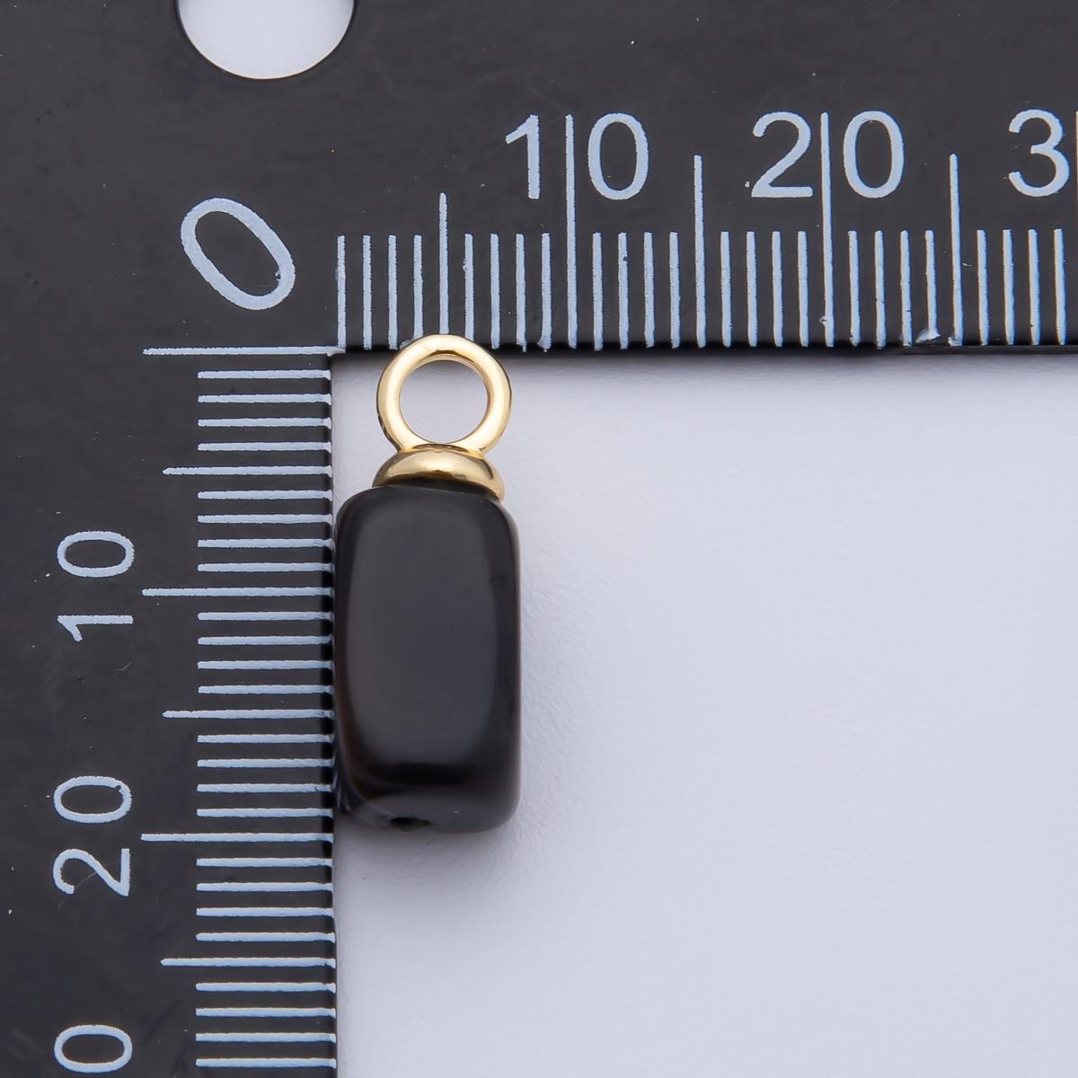 18k gold filled 20mm black onyx Rectangle tube pendant | AK144