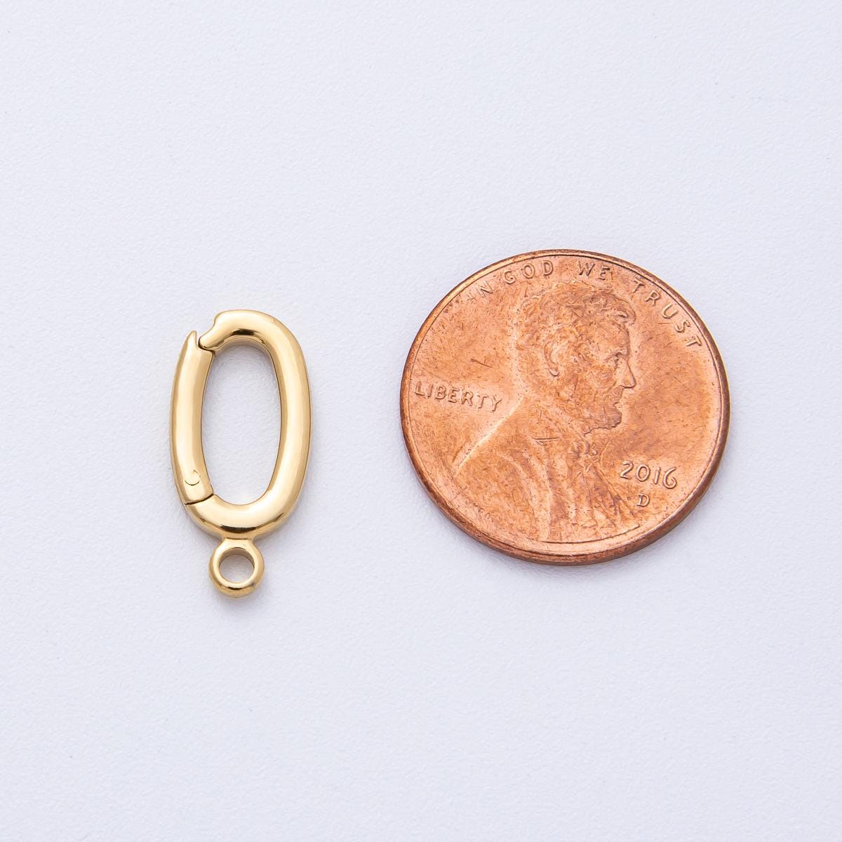 Dainty 18k gold filled hinged pull clasp charm bail necklace enhancer bail enhancer snap bail clasp charm with Closed loop for supply Z-1659