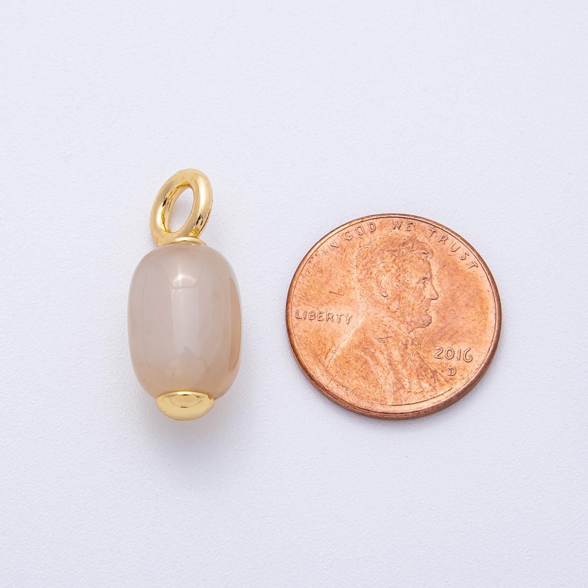 18k gold filled charm natural gemstone Dark Brown Red Black Fall Inspired Barrell Tube bail pendant | AK140