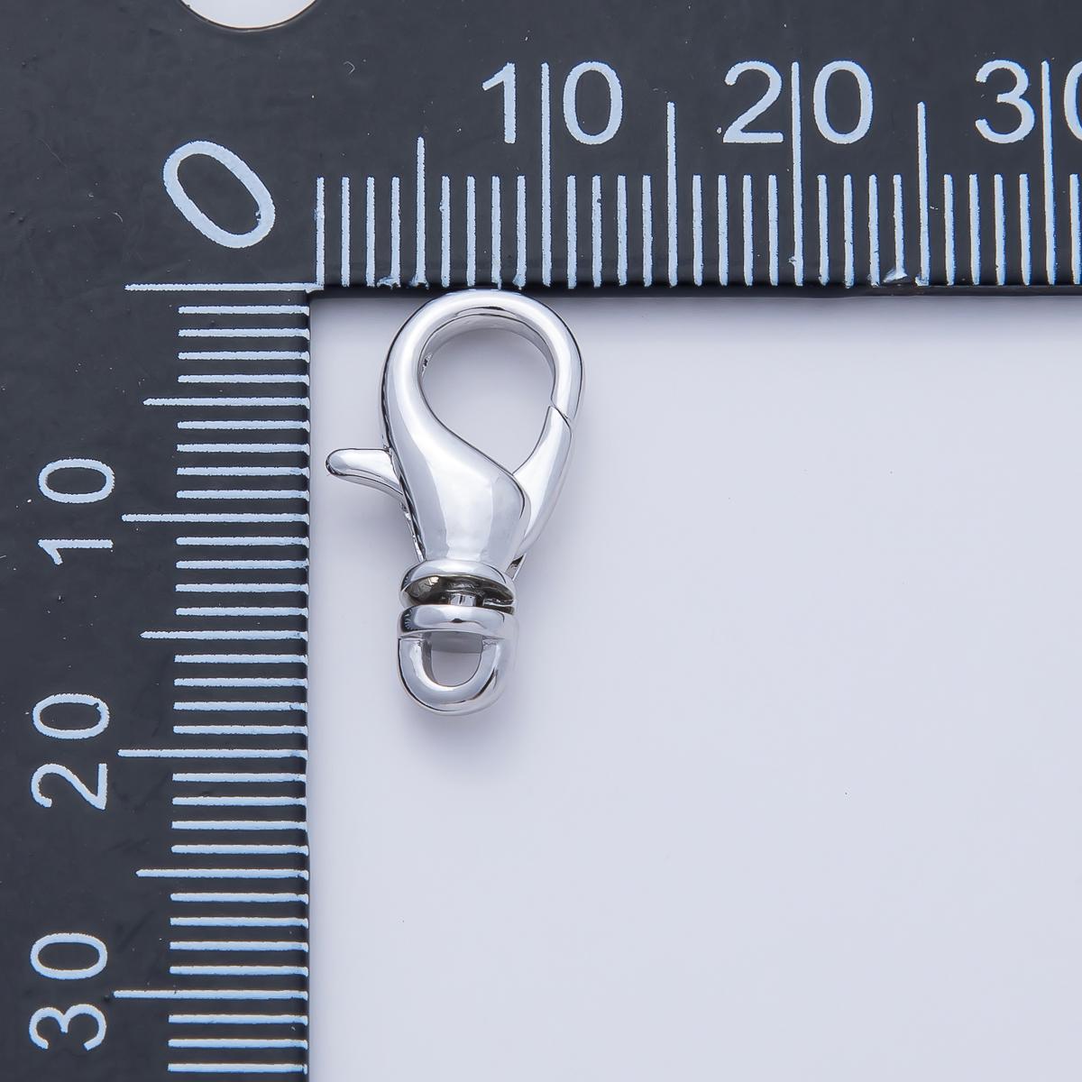 Rhodium Plated 11.7mm, 15.7mm, 17.8mm Minimalist Swivel Lobster Clasps Closure Finding DIY Jewelry Supply for Necklace Bracelet | Z1617