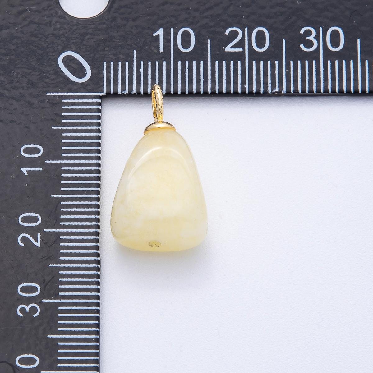 18k gold filled Nugget charm natural gemstone Rose Quartz Topz Stone bail pendant | AK125