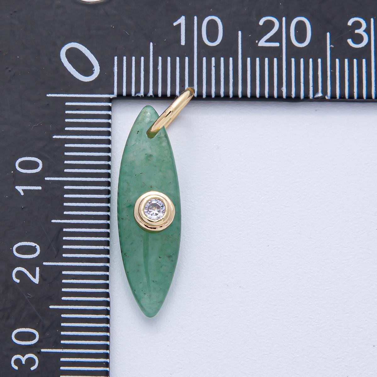 18K Gold Filled Marquise Natural Stone Pendant GemStone Charm Necklace with CZ Stone for DIY Jewelry Making Supply AK127