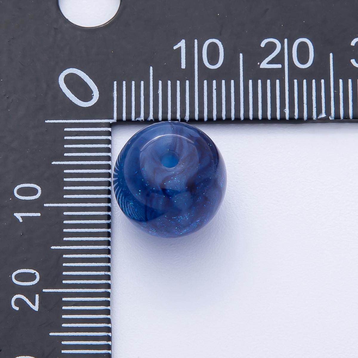 12.3mm Blue, Red, Grey, Green Acrylic Resin Round Bead DIY Jewelry Supply Finding for Custom Necklace & Bracelet | B675