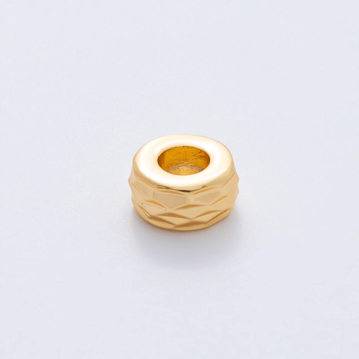 18K Gold Filled 9.6mm Minimalist Textured Spacer Bead Faceted Tube Bead DIY Jewelry Supply Finding for Necklace & Bracelet | B-537
