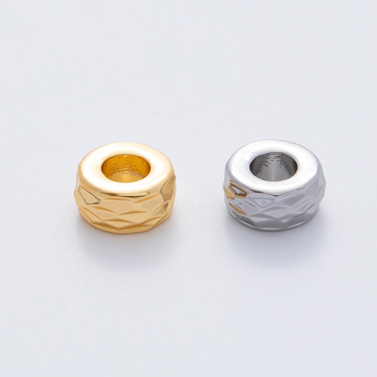 18K Gold Filled 9.6mm Minimalist Textured Spacer Bead Faceted Tube Bead DIY Jewelry Supply Finding for Necklace & Bracelet | B-537