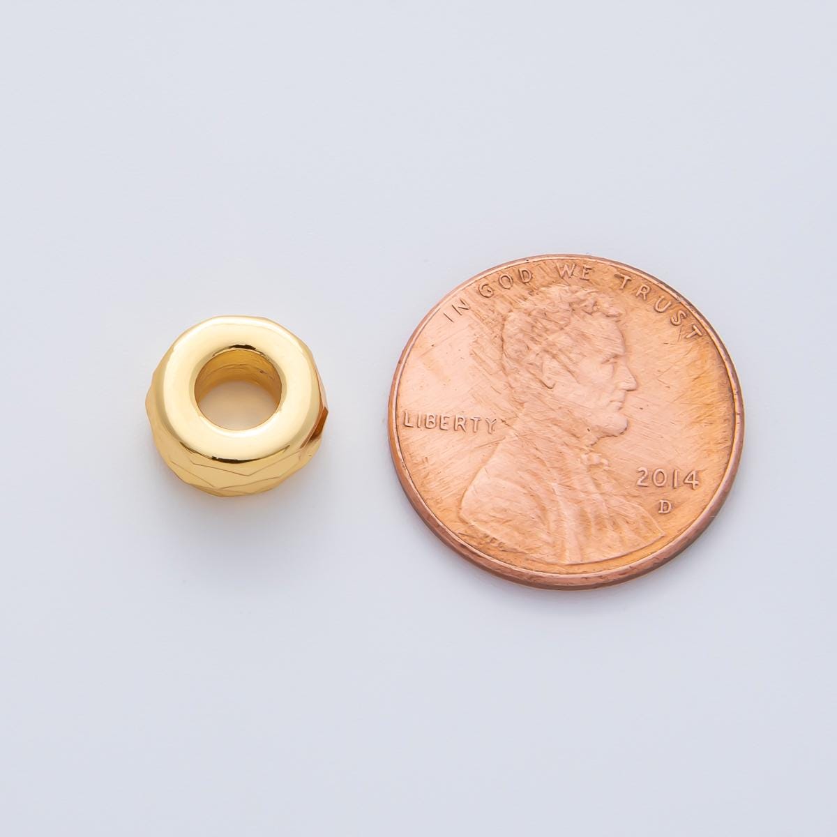 18K Gold Filled 9.6mm Minimalist Textured Spacer Bead Faceted Tube Bead DIY Jewelry Supply Finding for Necklace & Bracelet | B-537
