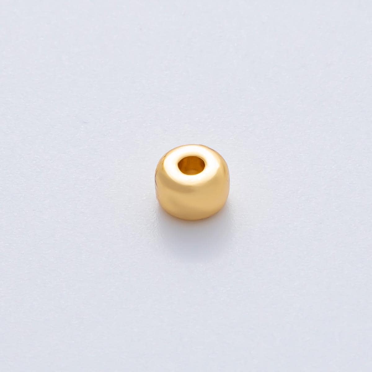 18K Gold Filled 6mm Minimalist Rondelle Spacer Bead Small Smooth Bead Jewelry Findings & DIY Supplies for Necklace Bracelet | B-538