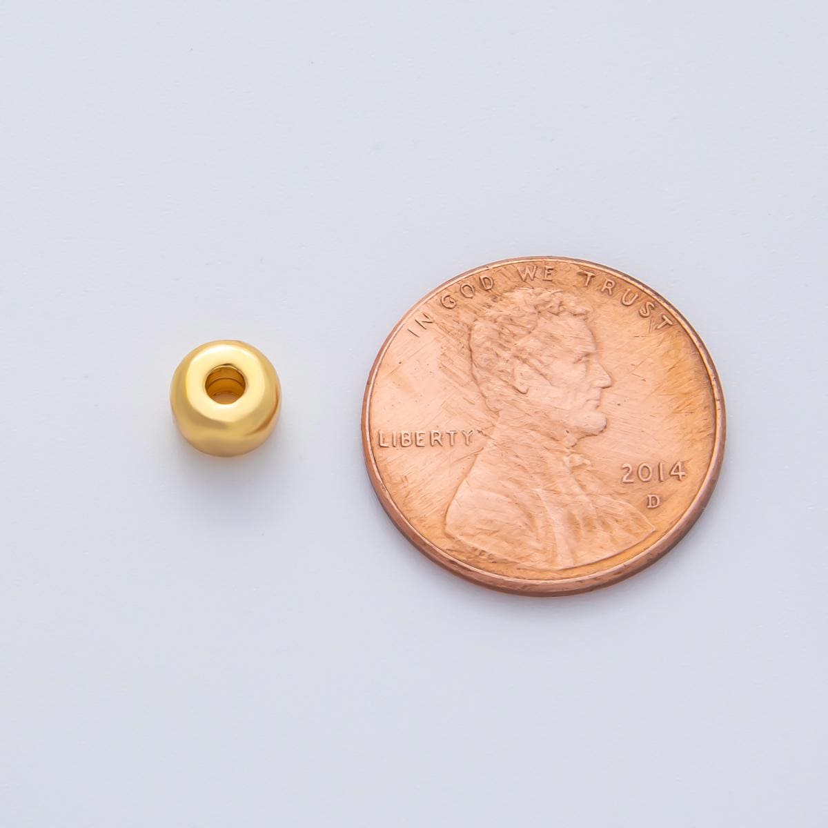 18K Gold Filled 6mm Minimalist Rondelle Spacer Bead Small Smooth Bead Jewelry Findings & DIY Supplies for Necklace Bracelet | B-538