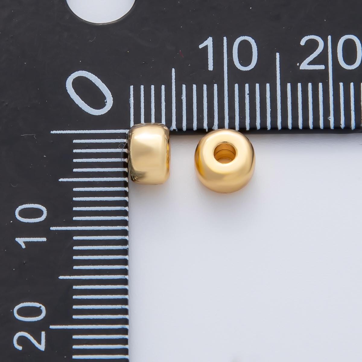 18K Gold Filled 6mm Minimalist Rondelle Spacer Bead Small Smooth Bead Jewelry Findings & DIY Supplies for Necklace Bracelet | B-538