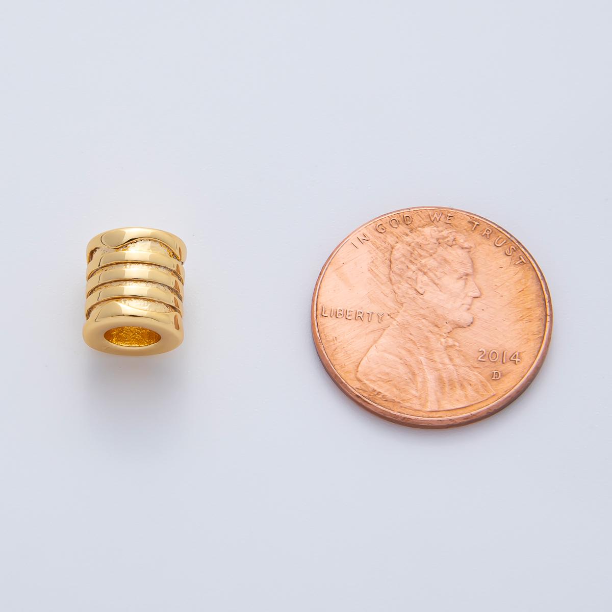 18K Gold Filled 8mm Minimalist Tube Cylinder Rondelle Spacer Bead DIY Jewelry Supply Finding for Necklace & Bracelet | B-540
