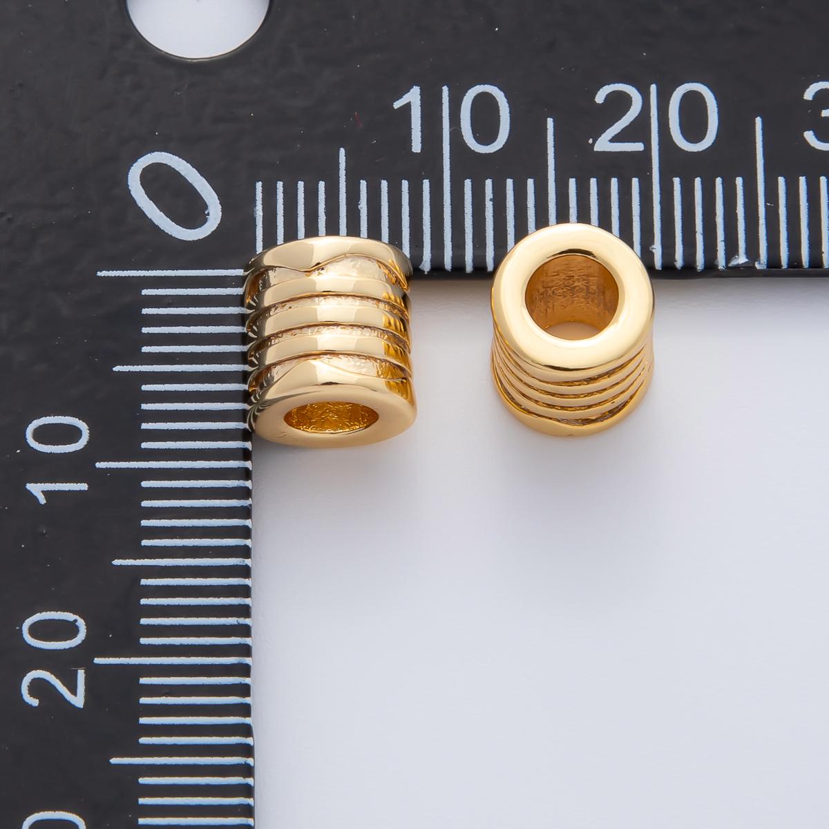 18K Gold Filled 8mm Minimalist Tube Cylinder Rondelle Spacer Bead DIY Jewelry Supply Finding for Necklace & Bracelet | B-540