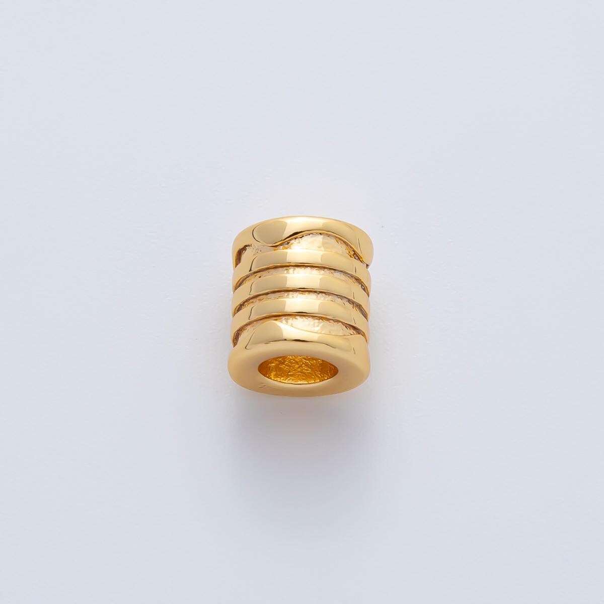 18K Gold Filled 8mm Minimalist Tube Cylinder Rondelle Spacer Bead DIY Jewelry Supply Finding for Necklace & Bracelet | B-540