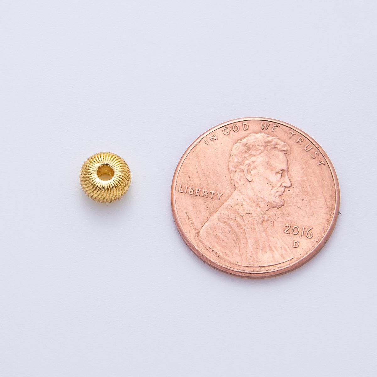 18K Gold Filled 6mm Minimalist Round Textured Spacer Bead DIY Jewelry Supply Finding for Necklace & Bracelet | B541