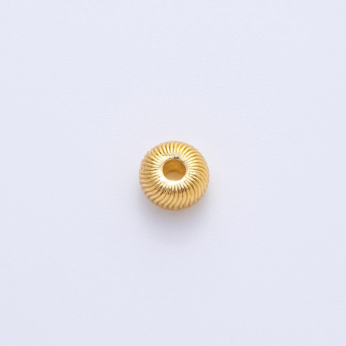 18K Gold Filled 6mm Minimalist Round Textured Spacer Bead DIY Jewelry Supply Finding for Necklace & Bracelet | B541