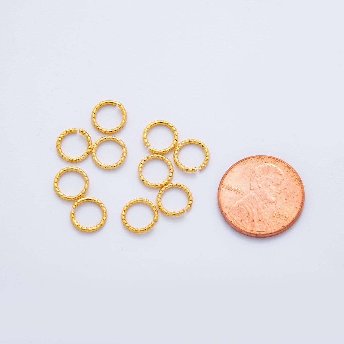 18K Gold Filled 8mm Open Twisted Croissant Round Jump Ring Finding Set DIY Jewelry Supply for Custom Necklace & Bracelet | Z-A1600