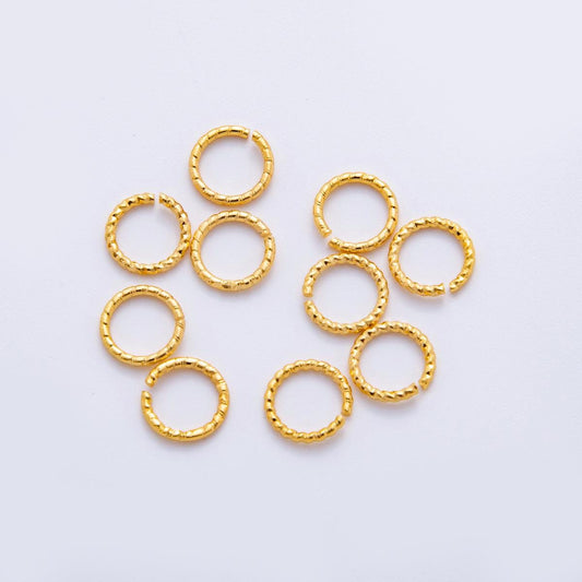 18K Gold Filled 8mm Open Twisted Croissant Round Jump Ring Finding Set DIY Jewelry Supply for Custom Necklace & Bracelet | Z-A1600