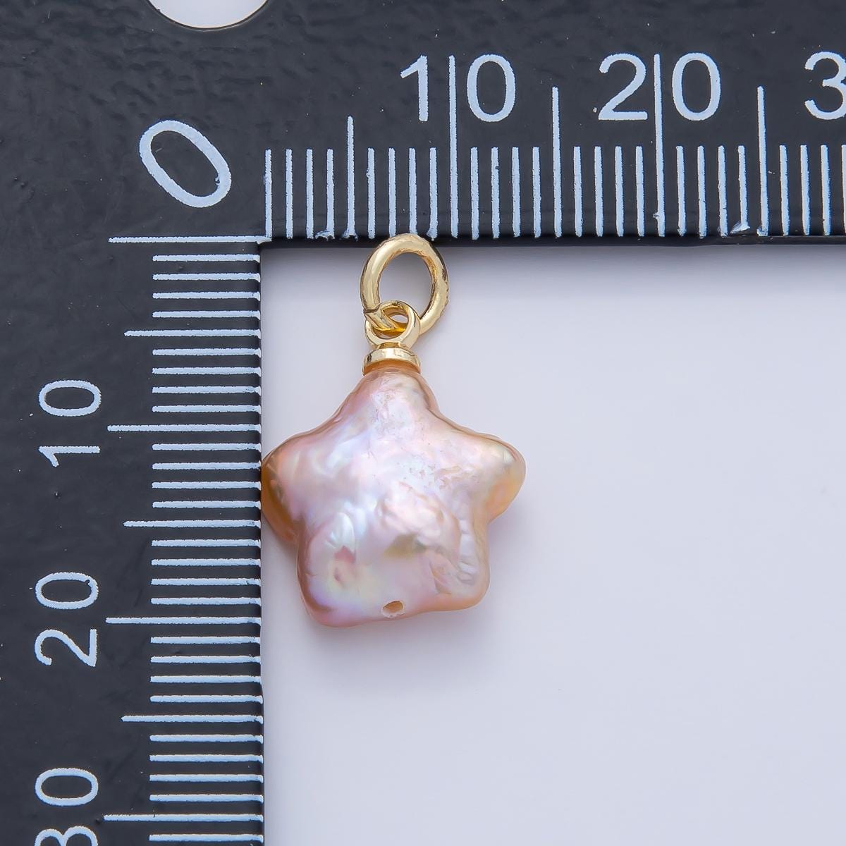 18K Gold Filled 16.1mm Shell Pearl Celestial Star Charm Pink Iridescent DIY Jewelry Supply for Custom Necklace Bracelet | A-639