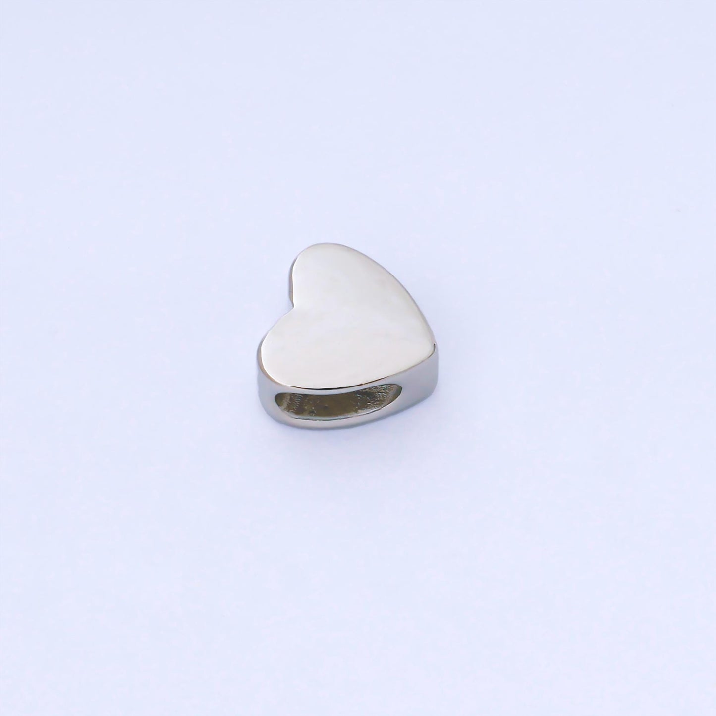 12mm Gold Filled Heart Beads, Large Hole Spacer Beads, Heart Shaped Charms, Sliding Beads Spacer for Cord Bracelet Necklace Supply B-851