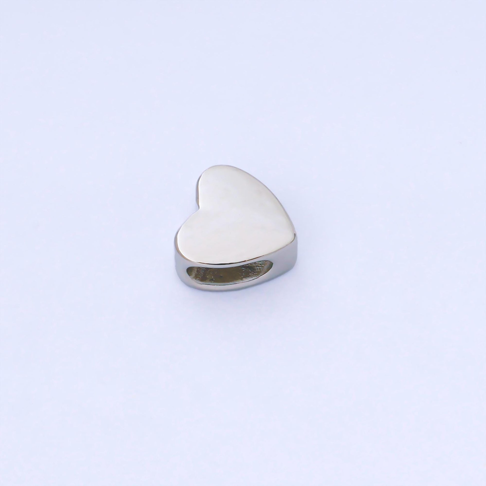 12mm Gold Filled Heart Beads, Large Hole Spacer Beads, Heart Shaped Charms, Sliding Beads Spacer for Cord Bracelet Necklace Supply B-851