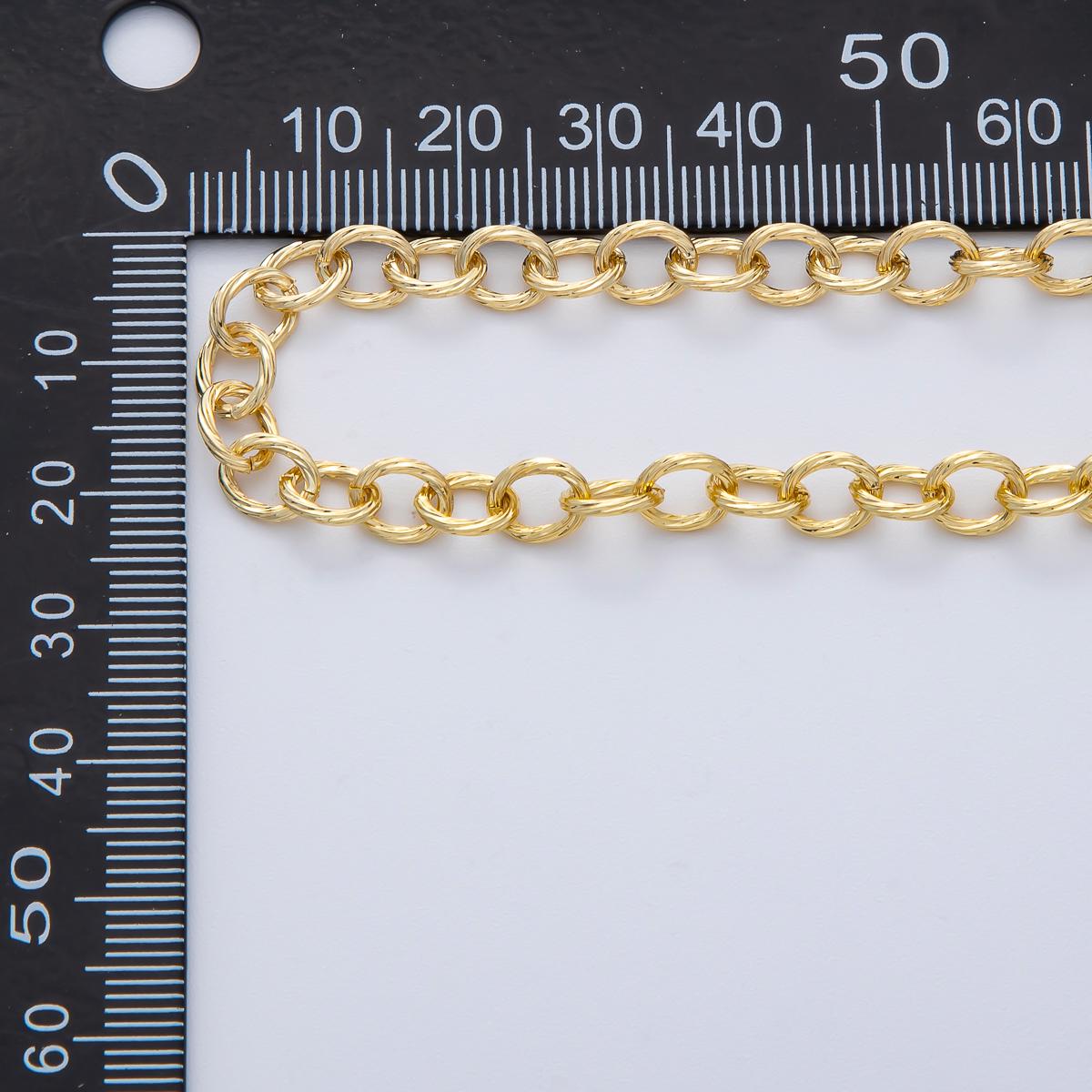 Medium Round Circle rope 18k gold Filled chain by yard twisting Cable chain by Yard | Roll-1766