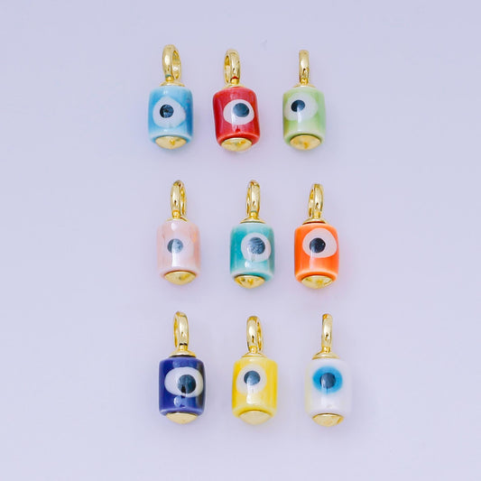 Colorful Ceramic Tube Eyes Charms Handmade Painting Ceramic Porcelain Evil Eyes Charms For Earrings Necklace Bracelet Jewelry Making C943