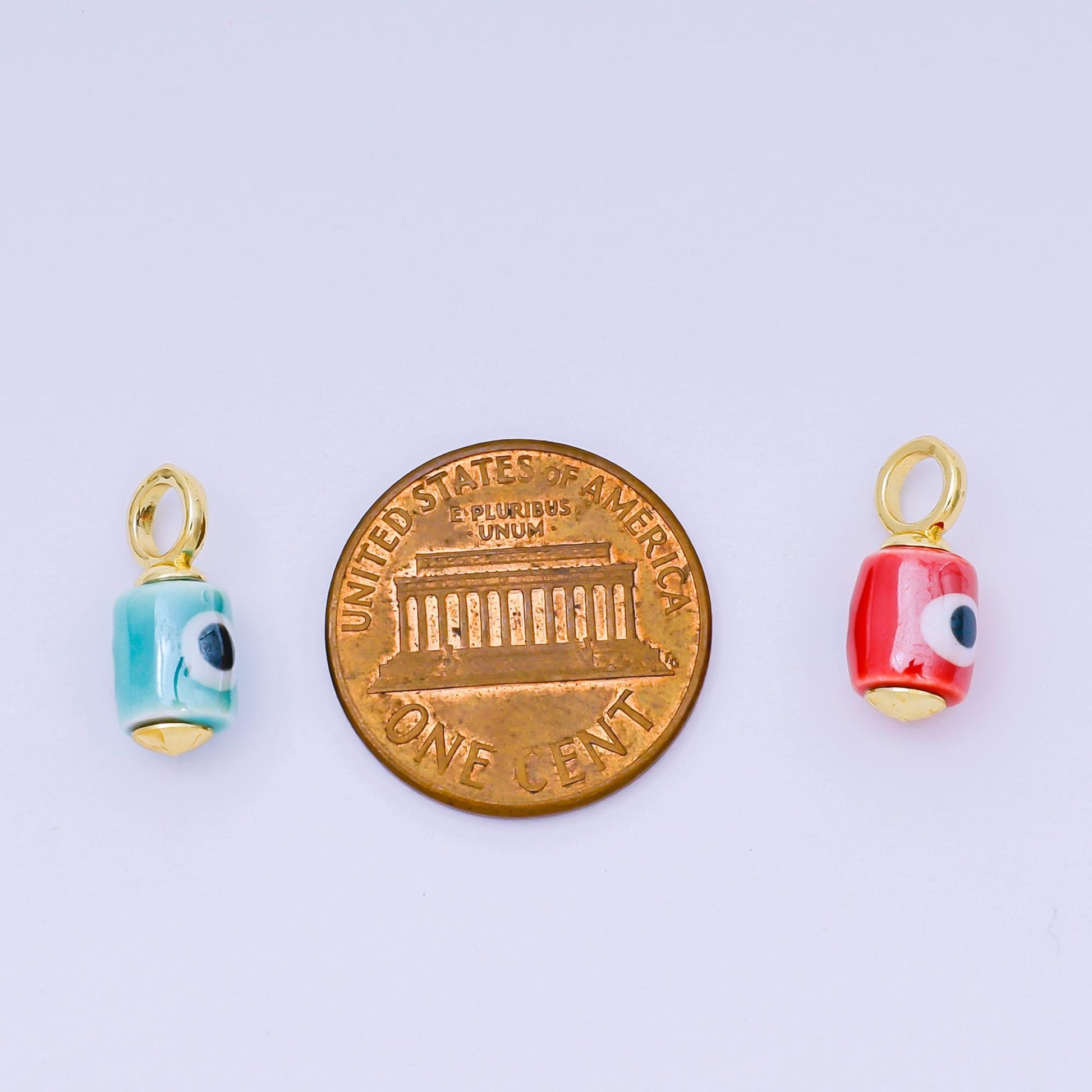 Colorful Ceramic Tube Eyes Charms Handmade Painting Ceramic Porcelain Evil Eyes Charms For Earrings Necklace Bracelet Jewelry Making C943
