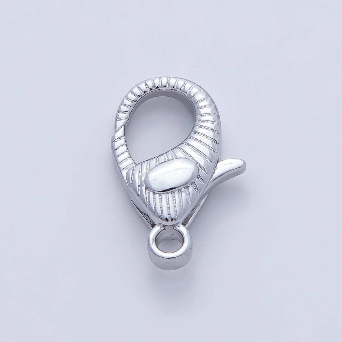 18K Gold Filled 17.4mm Ribbed Sunburst Lobster Clasp Closure Finding in Gold & Silver DIY Jewelry Supply for Custom Necklace | Z1612