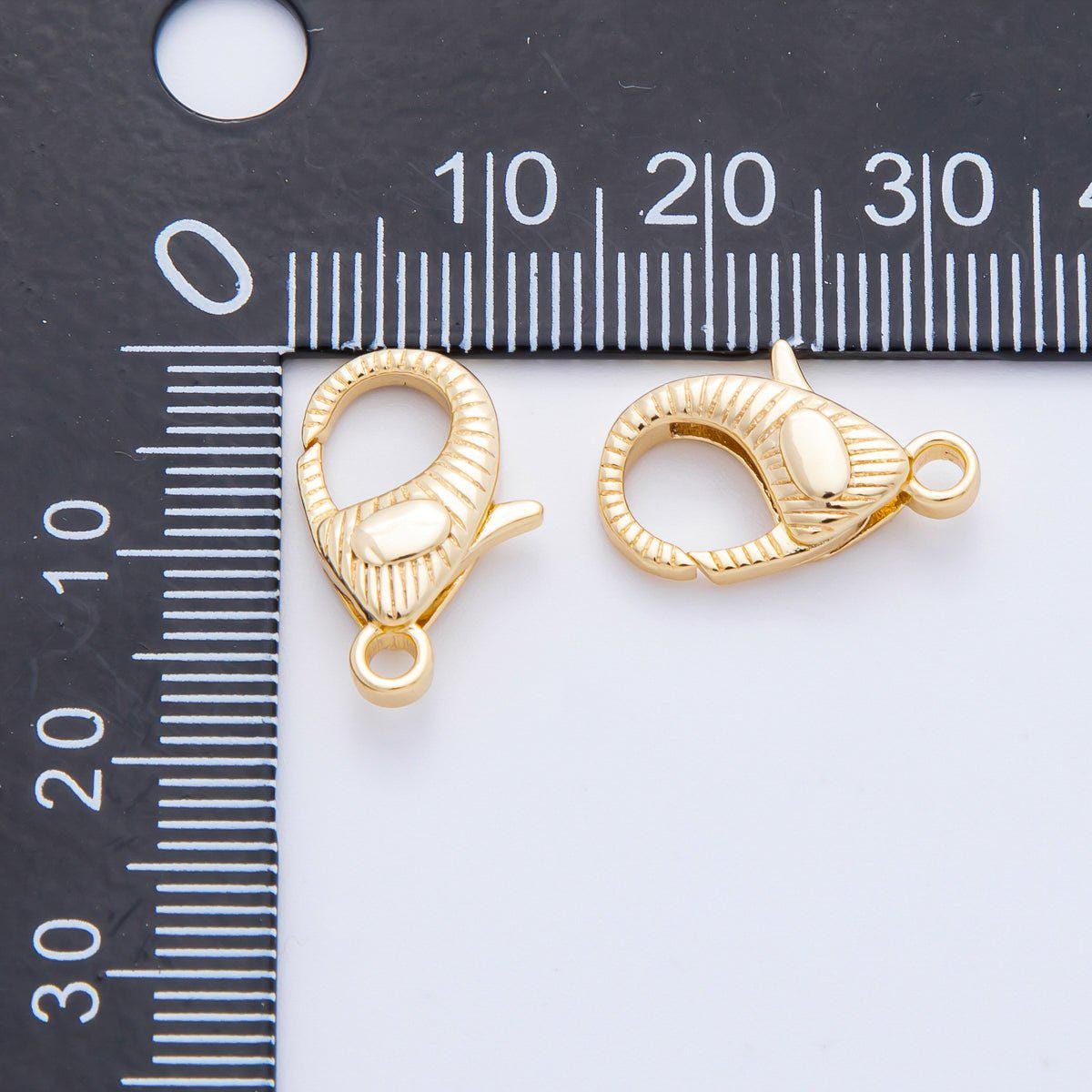 18K Gold Filled 17.4mm Ribbed Sunburst Lobster Clasp Closure Finding in Gold & Silver DIY Jewelry Supply for Custom Necklace | Z1612