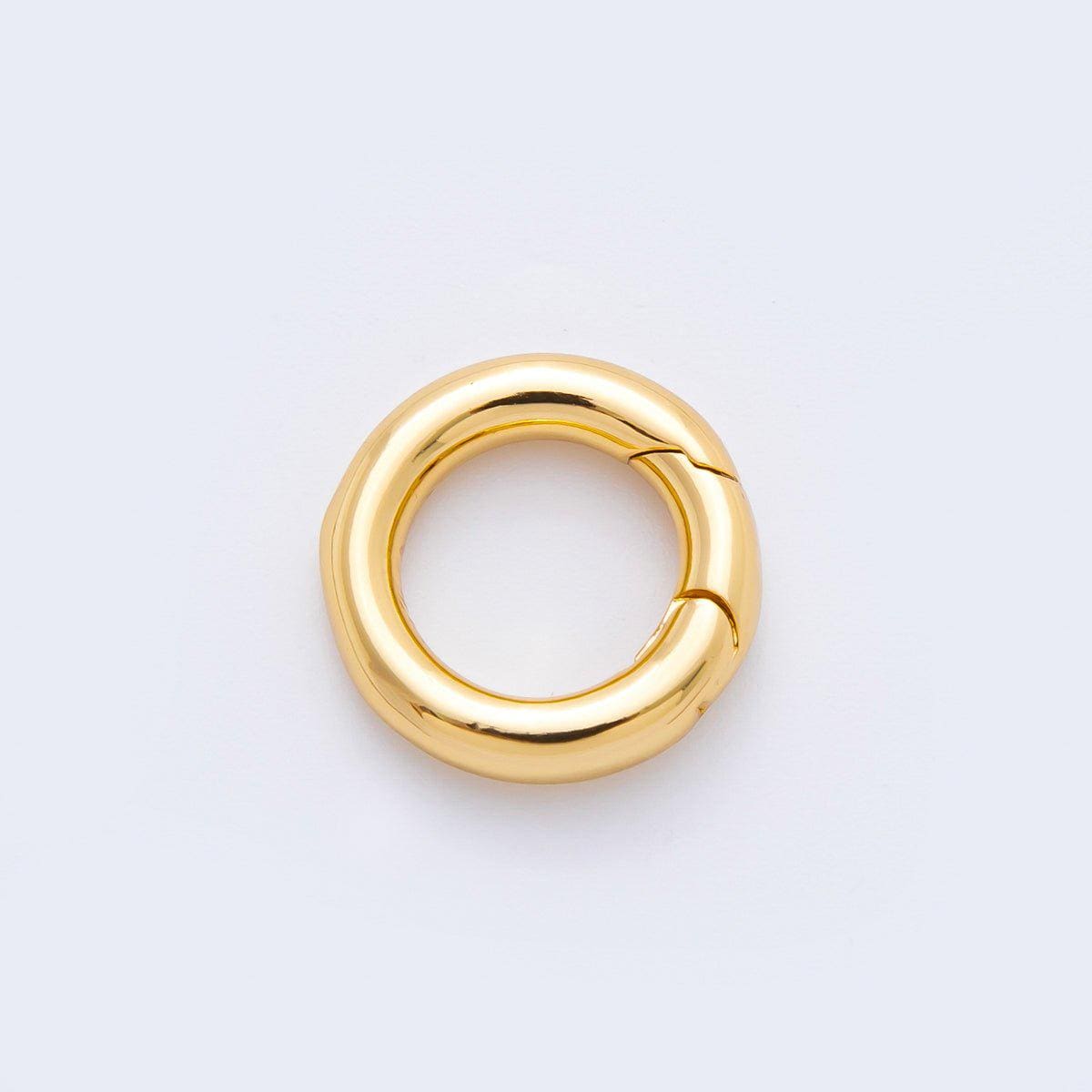 18K Gold Filled 14.2mm Minimalist Dainty Round Push Gate Clasp Charm Finding in Gold & Silver DIY Jewelry Supply for Custom Necklace | Z1421
