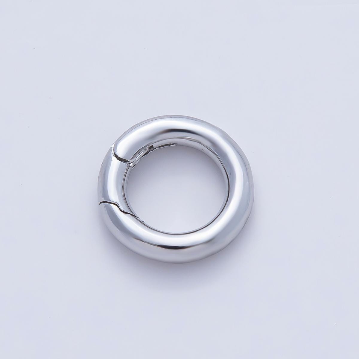18K Gold Filled 14.2mm Minimalist Dainty Round Push Gate Clasp Charm Finding in Gold & Silver DIY Jewelry Supply for Custom Necklace | Z1421