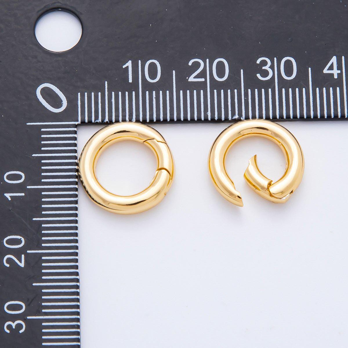 18K Gold Filled 14.2mm Minimalist Dainty Round Push Gate Clasp Charm Finding in Gold & Silver DIY Jewelry Supply for Custom Necklace | Z1421