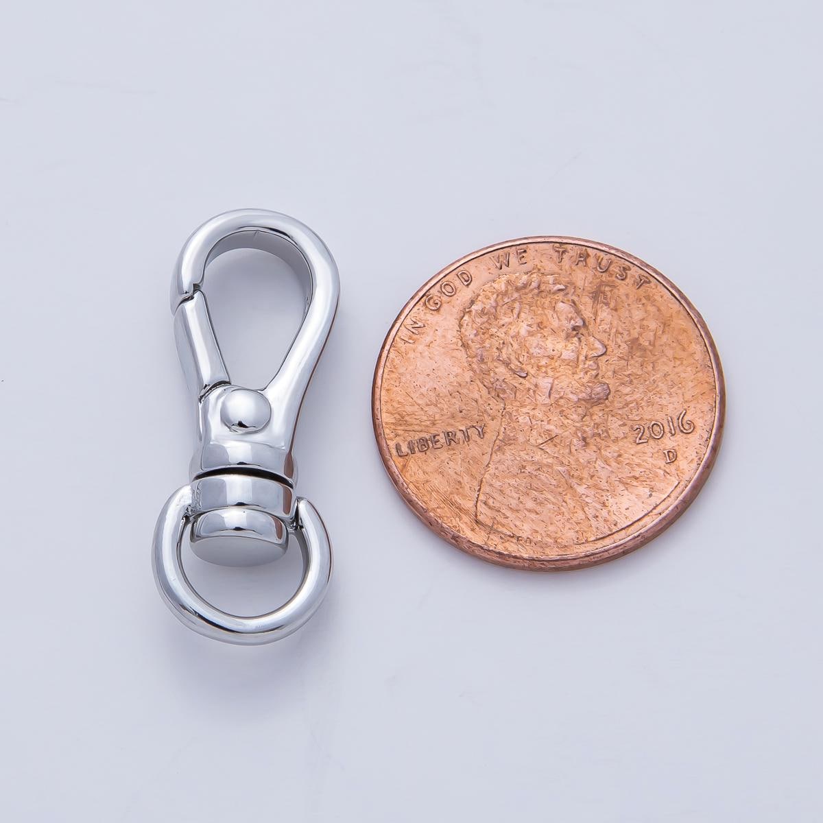 18K Gold Filled 25mm Push Lobster Swivel Clasp Closure Finding in Gold & Silver DIY Jewelry Supply for Custom Necklace and Bracelet | Z1247