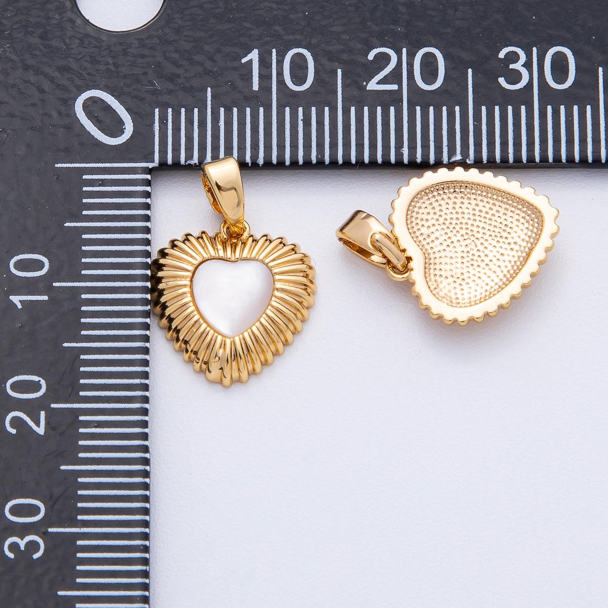 18K Gold Filled 13.5mm Shell Pearl Ribbed Heart Pendant DIY Jewelry Making Supply for Necklace & Bracelet | AF1208
