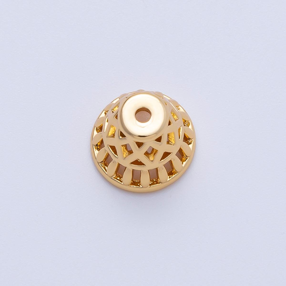 10.9mm 18k Gold Filled Artisan Detail Geometric Filigree Cap Bead Topper DIY Jewelry Supply for Custom Necklace & Bracelet | Z1665