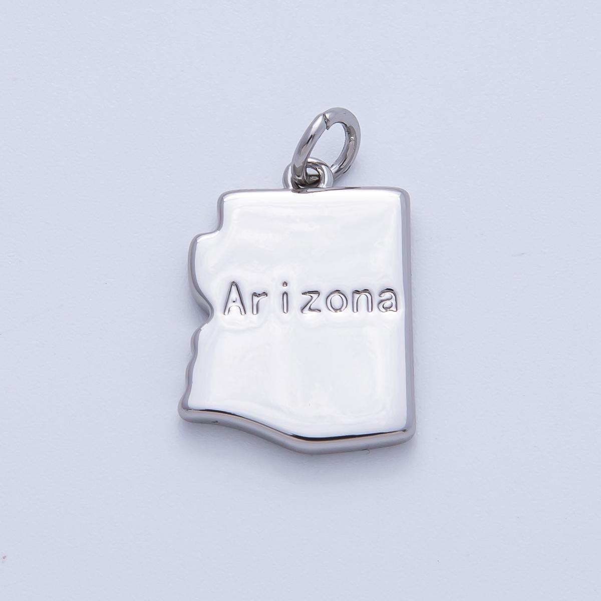 Mini Silver State Charms Tiny Home State Charm For Bracelets and Necklace making supply travel charm inspired USA State Pendant AF-1435