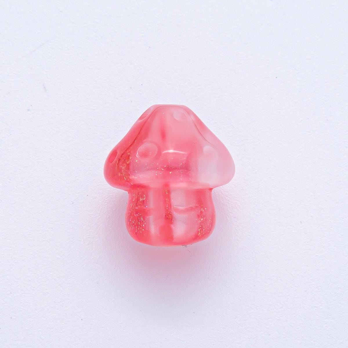 Dainty Resin Glittery mushroom charm small unique magic mushroom pendant jewelry gift idea for bracelet necklace earring component B648