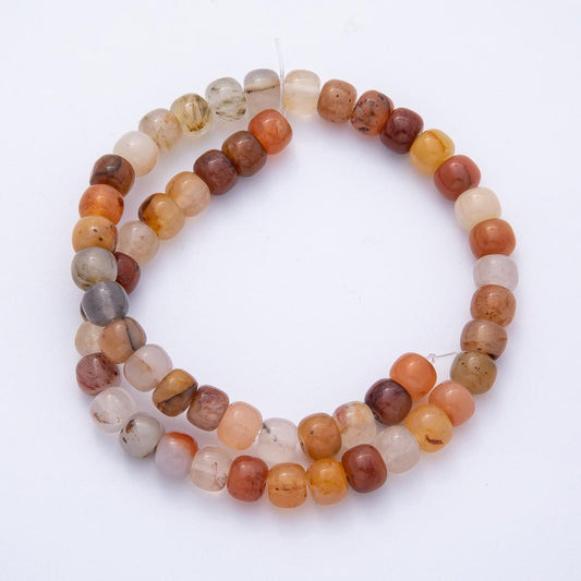 8.2mm Carnelian Citrine Square Bead Natural Gemstone Strand Finding DIY Jewelry Supply for Custom Necklace & Bracelet | WA-3889