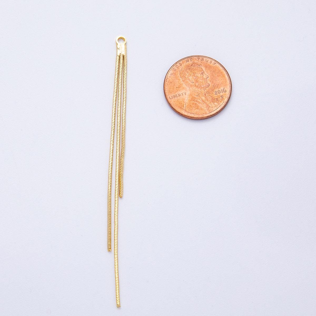 Long Slim Chain tassel Charm 78mm Gold chain Jewelry tassel Z-1641