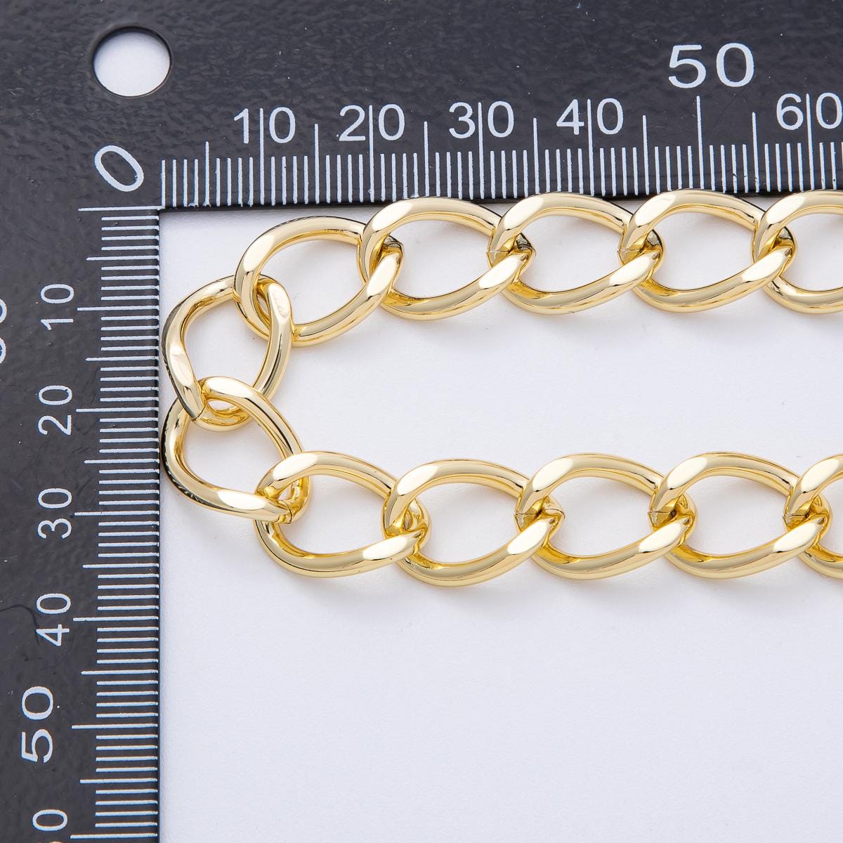 18K Gold Filled 16mm Minimalist Curb Cable Unfinished Chain by Yard Wholesale Bulk DIY Custom Jewelry Supply for Necklace | Roll-1804