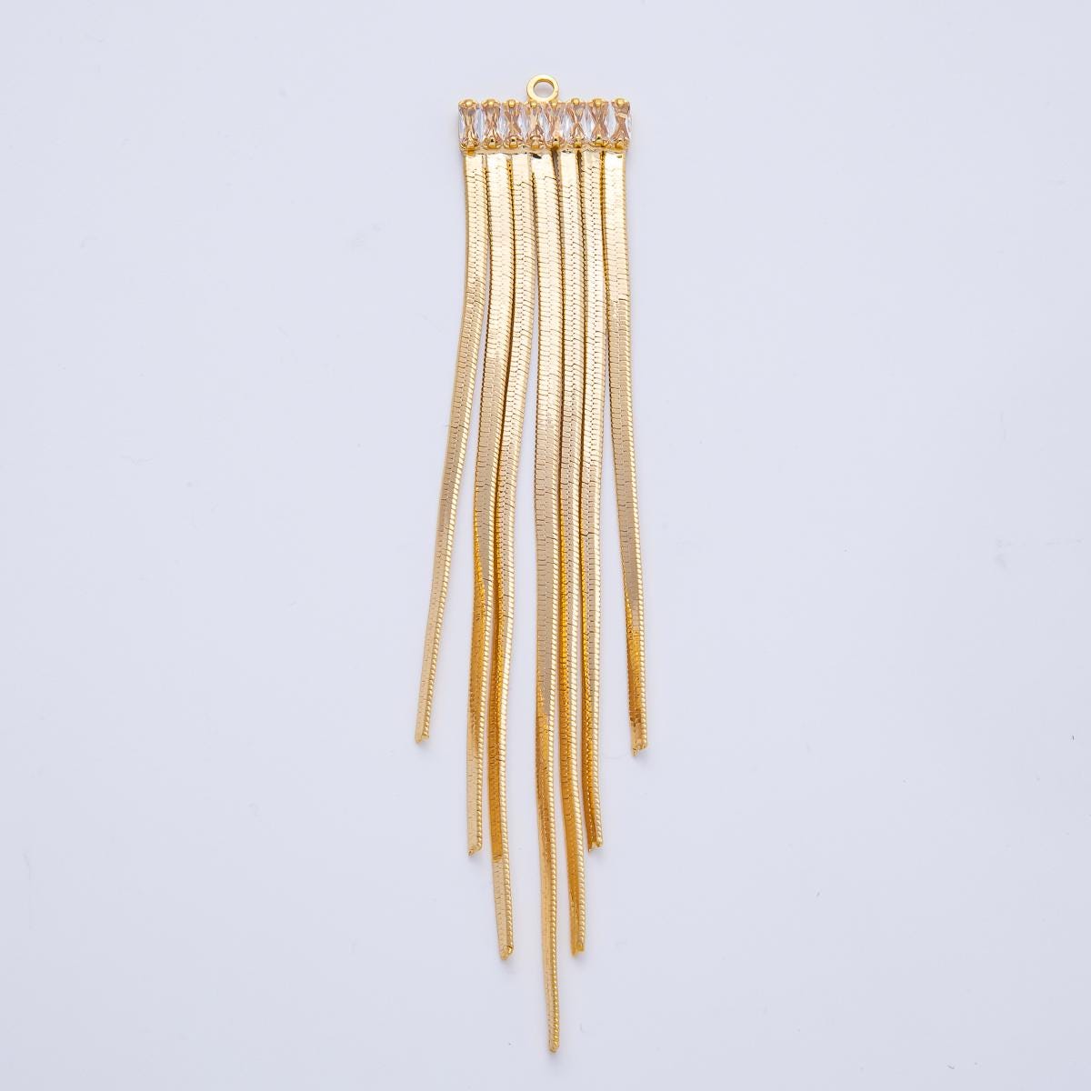Gold Plated Herringbone Chain Tassel Pendants Sweeper Drop Dangle Charms for DIY Earrings & Necklaces Z1644