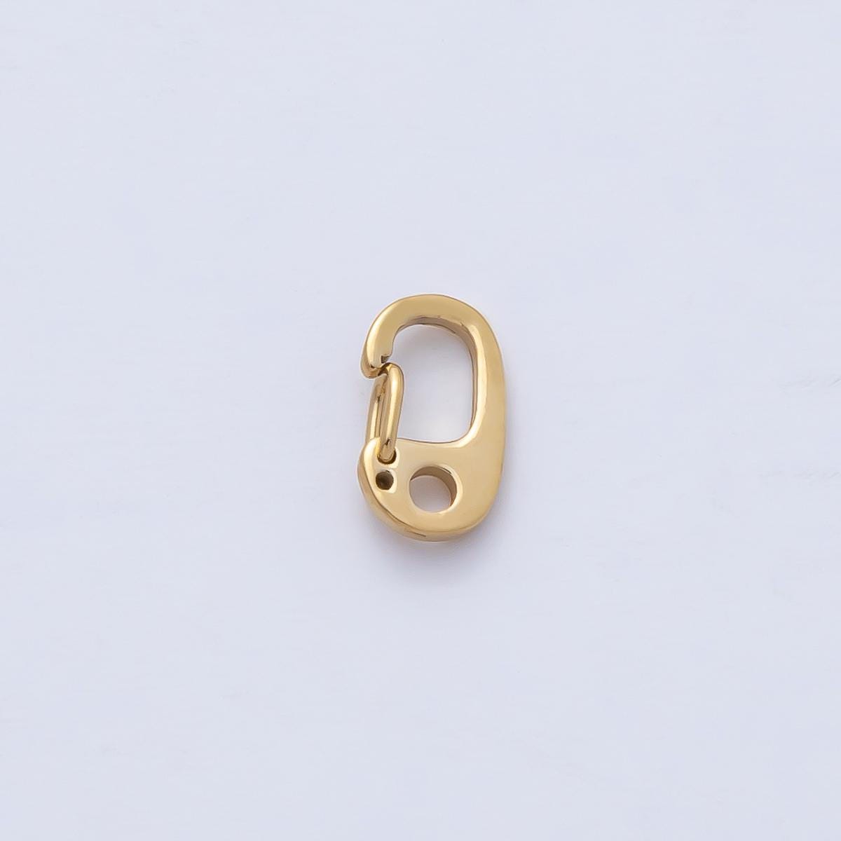 Stainless Steel 7.7mm Push Gate Oblong Minimalist Finding DIY Jewelry Supplies for Custom Necklace & Bracelet | Z1621
