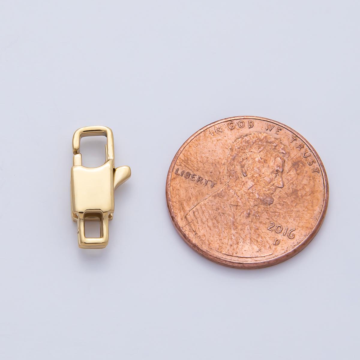 Stainless Steel 14.8mm Minimalist Rectangular Lobster Claw Closure Finding DIY Jewelry Supply for Custom Necklace and Bracelet | Z1622