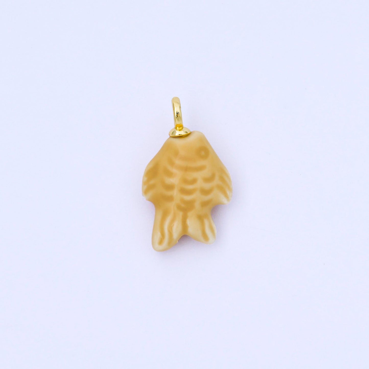 Dainty Fish ceramic charm handmade Pink Cute Fish Shell ceramic porcelain Beach charm for necklace bracelet jewelry making supply N-082
